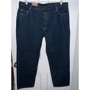 NWT Members Mark Mens Dark Wash Relaxed Fit Jean 42x30 Durable Heavy Weight